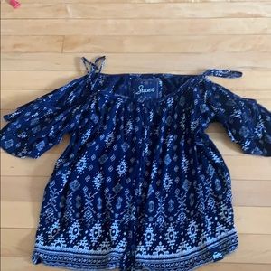 Off the shoulder button down